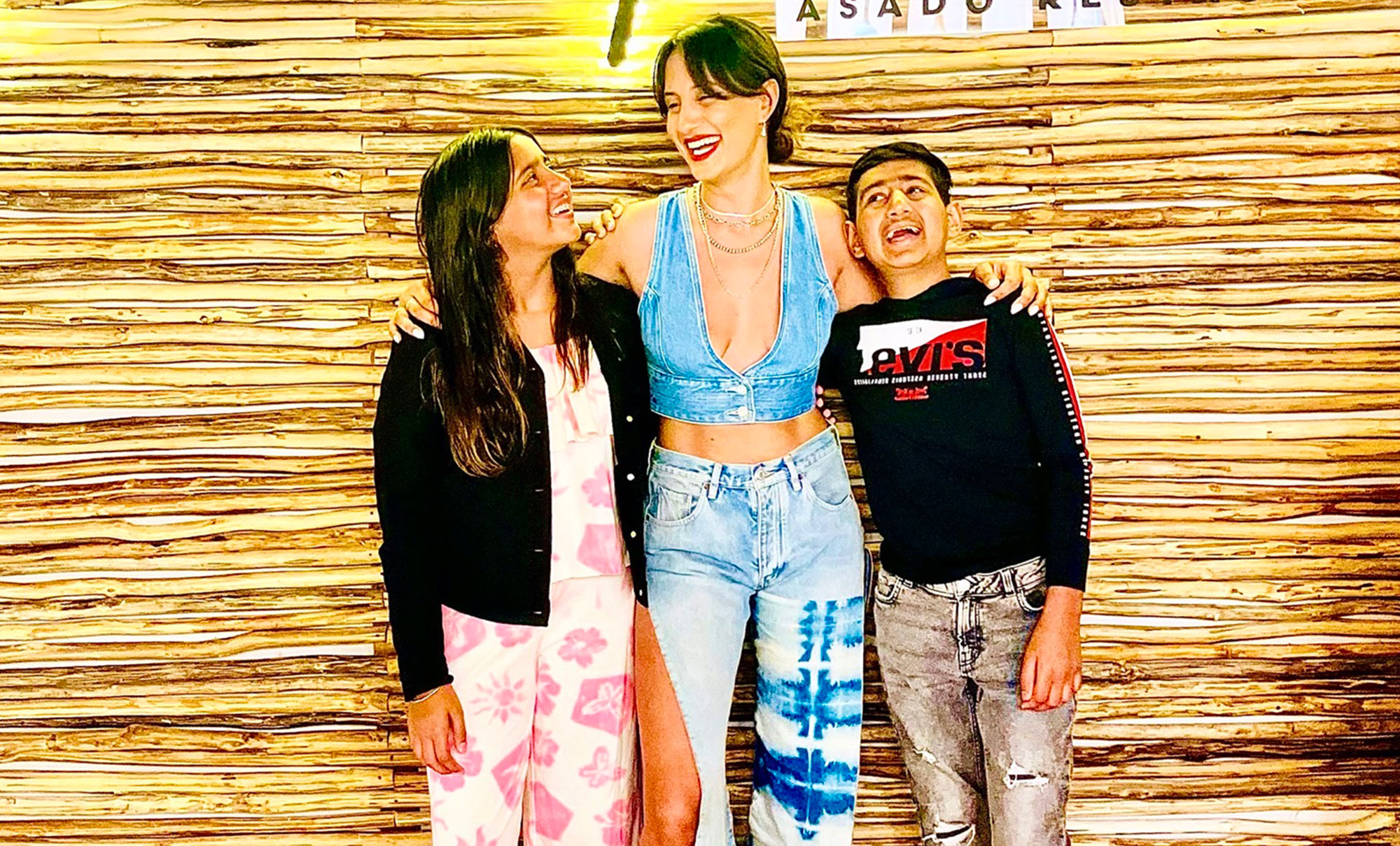 LS&Co. VP of Human Resources, Europe, Rajie Kaur, poses with her two children.