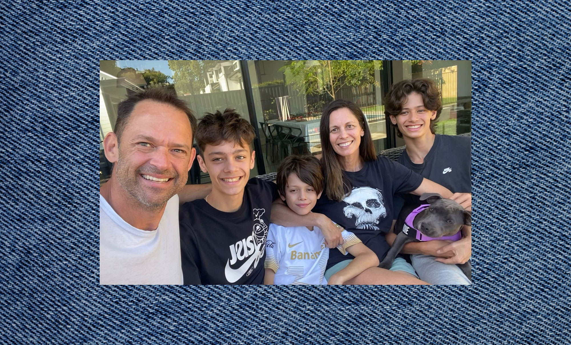 Jude Celedin poses with his family