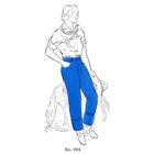 A sketch of a woman wearing blue jeans, promoting Lady Levi's®, the first jeans designed for women.