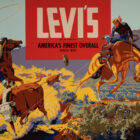A vintage Levi's® advertisement featuring cartoon cowboys on horses and the text "Levi's America's finest overall"